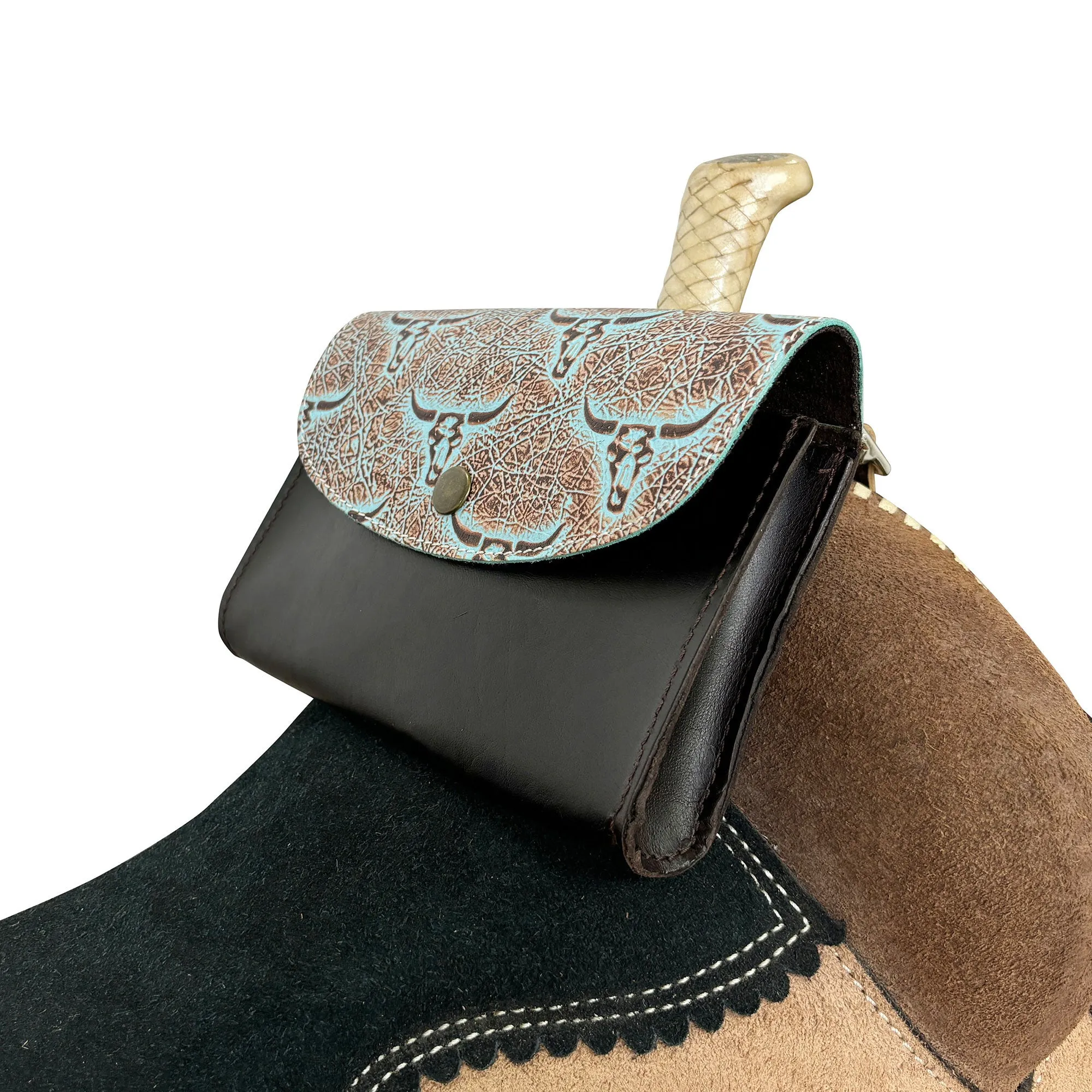 Weathered Steer Leather Pommel Pouch