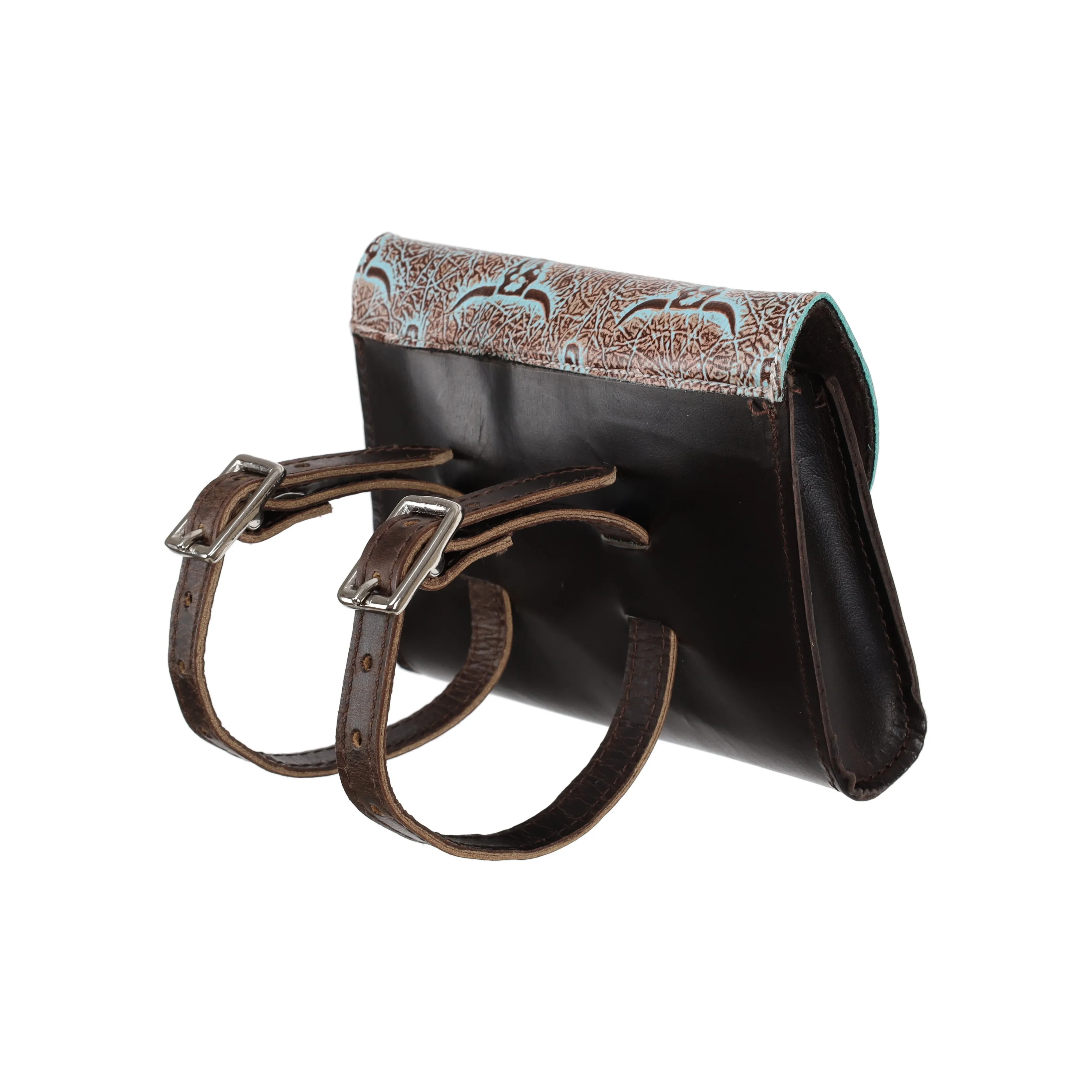 Weathered Steer Leather Pommel Pouch