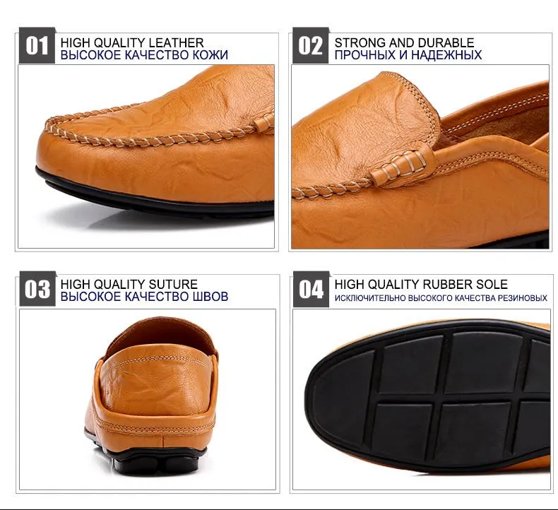 West Louis™ Autumn Leather Flats Moccasins
