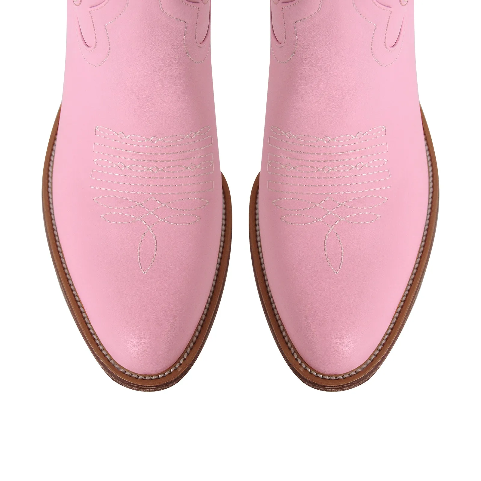 White Pointed Toe Pink Bow Knee High Cowgirl Boots