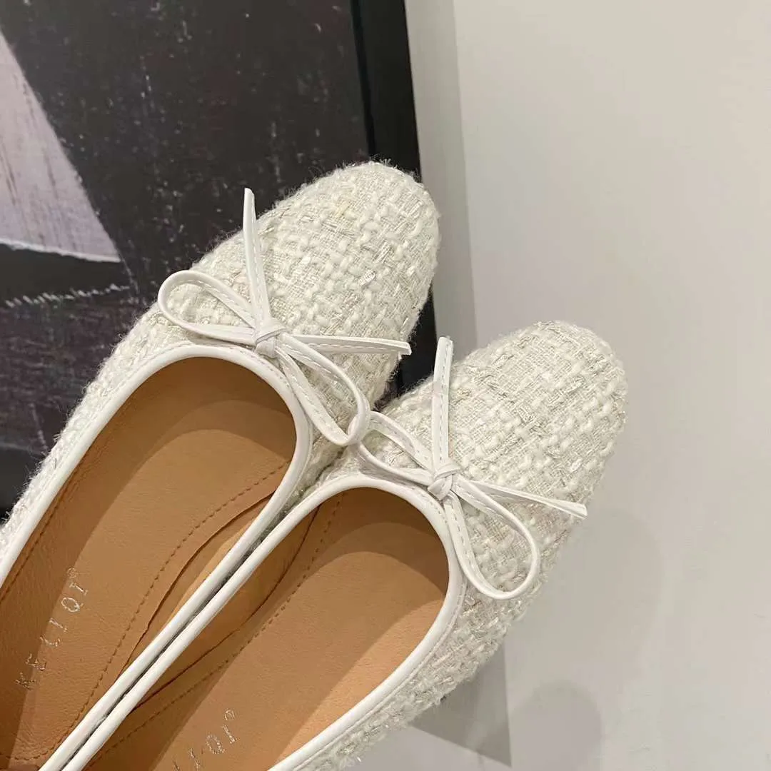 Winifred Tweed Textured Fabric Ballerina Flats