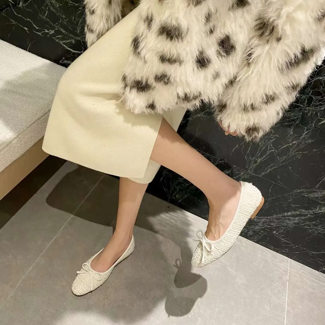 Winifred Tweed Textured Fabric Ballerina Flats