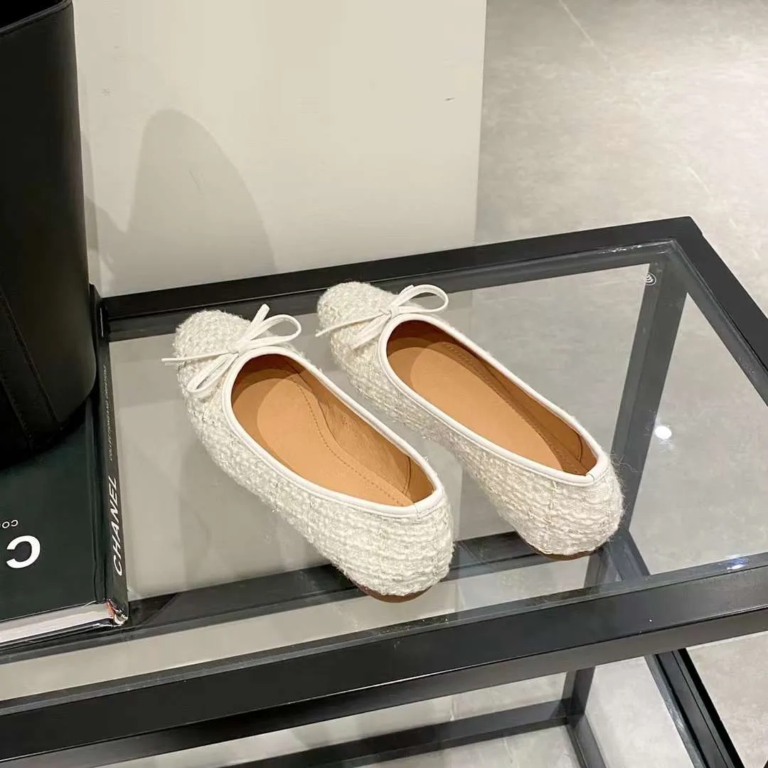 Winifred Tweed Textured Fabric Ballerina Flats