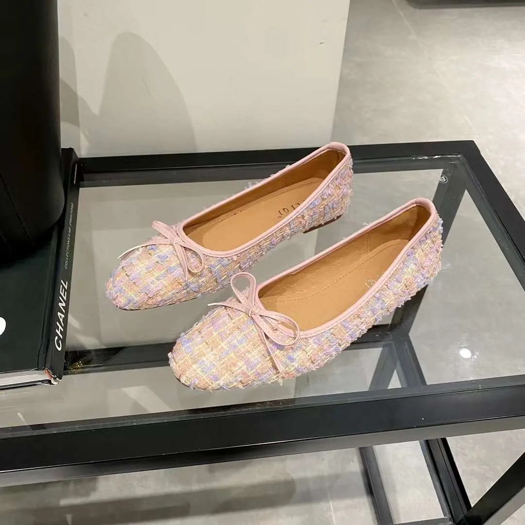 Winifred Tweed Textured Fabric Ballerina Flats