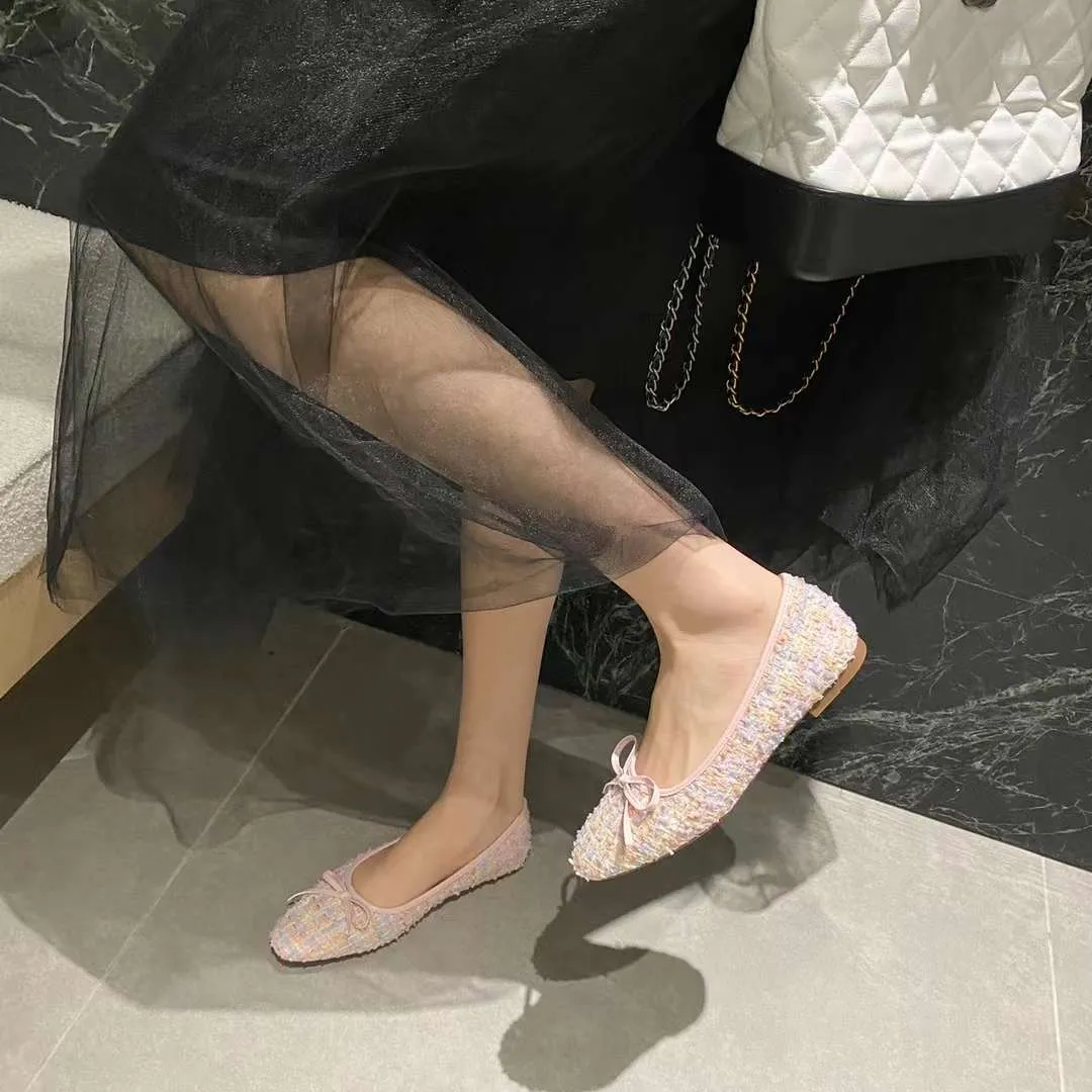 Winifred Tweed Textured Fabric Ballerina Flats