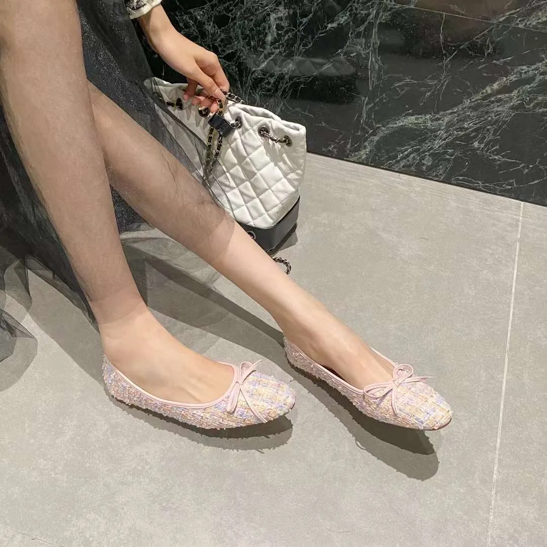 Winifred Tweed Textured Fabric Ballerina Flats