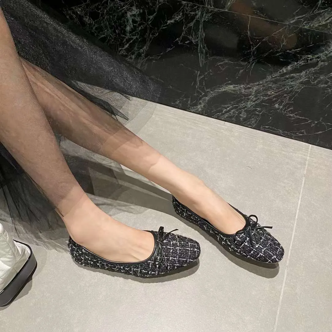 Winifred Tweed Textured Fabric Ballerina Flats