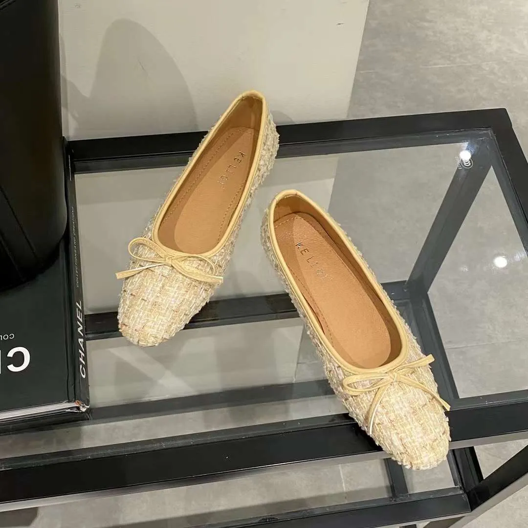 Winifred Tweed Textured Fabric Ballerina Flats