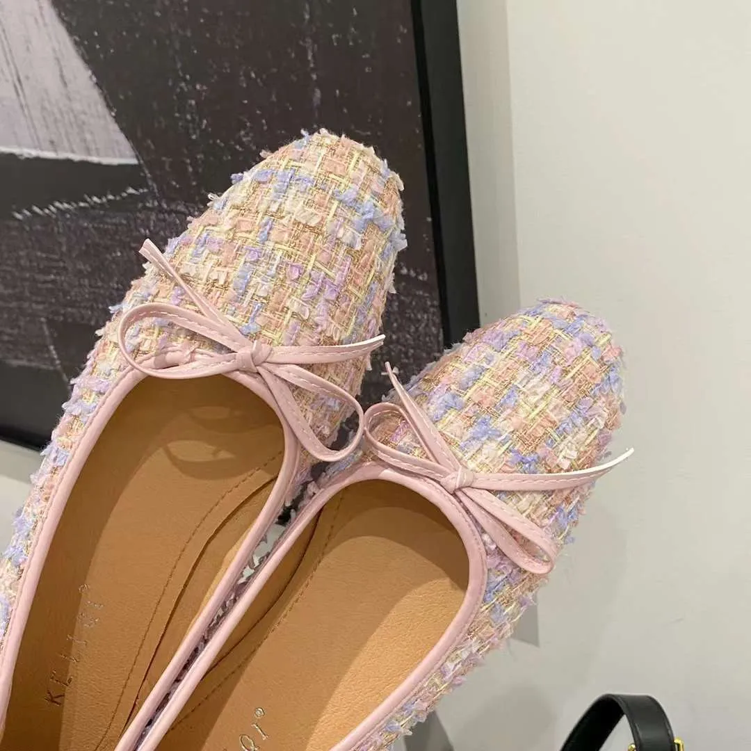 Winifred Tweed Textured Fabric Ballerina Flats