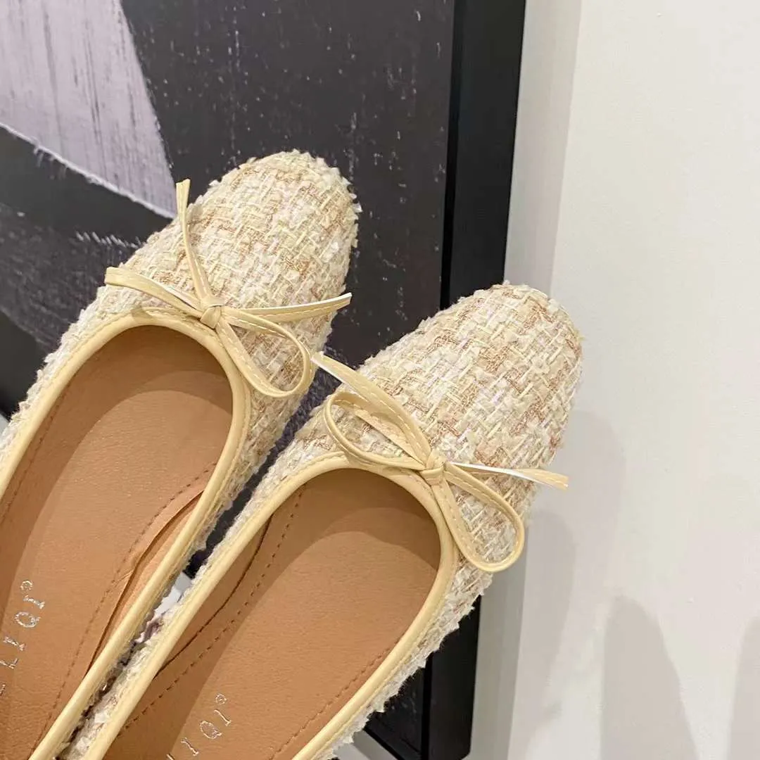 Winifred Tweed Textured Fabric Ballerina Flats