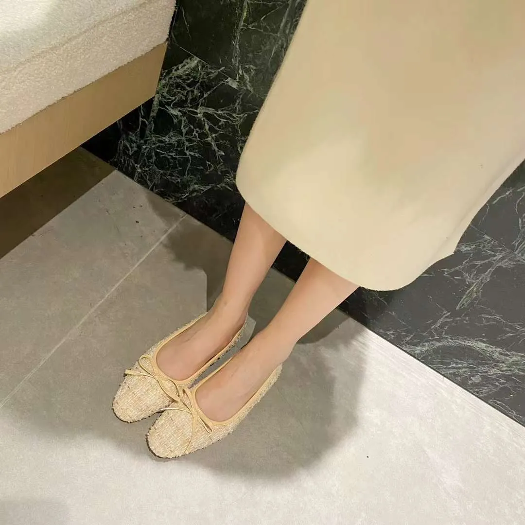 Winifred Tweed Textured Fabric Ballerina Flats