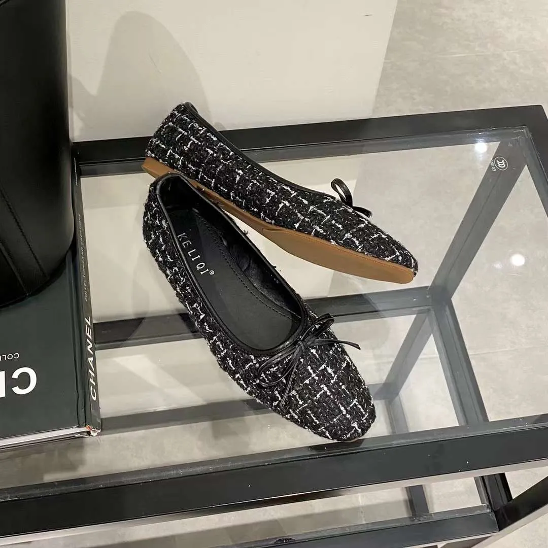 Winifred Tweed Textured Fabric Ballerina Flats