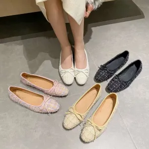 Winifred Tweed Textured Fabric Ballerina Flats