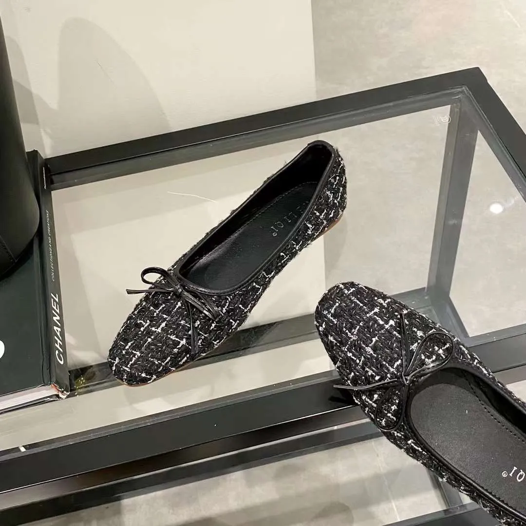 Winifred Tweed Textured Fabric Ballerina Flats