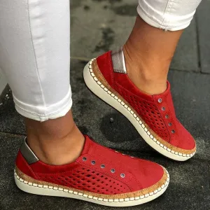 Women Leather Slip-On Sneaker Comfortable Loafers