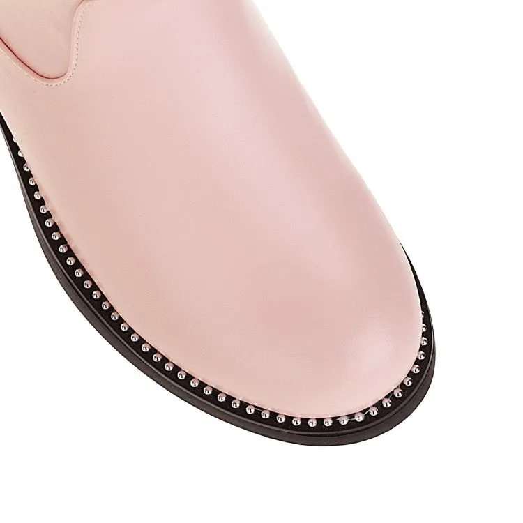 Womens' Knot Low Heels Knee High Boots