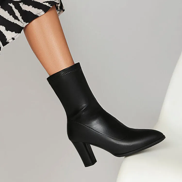 Women's Pointed Toe High Heel Ankle Boots
