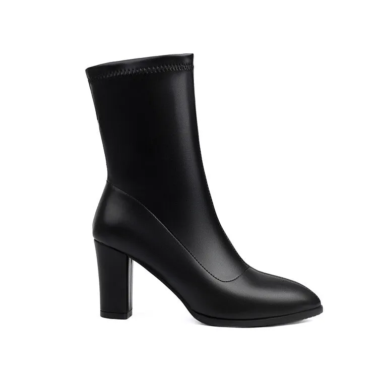 Women's Pointed Toe High Heel Ankle Boots