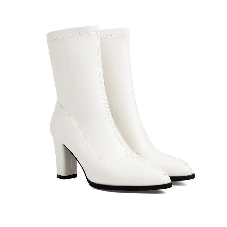 Women's Pointed Toe High Heel Ankle Boots