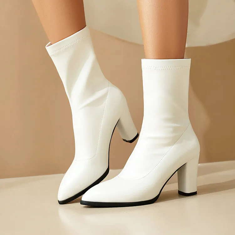 Women's Pointed Toe High Heel Ankle Boots
