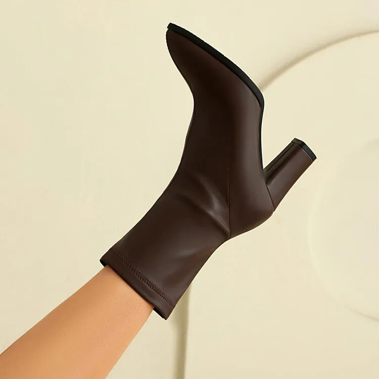 Women's Pointed Toe High Heel Ankle Boots