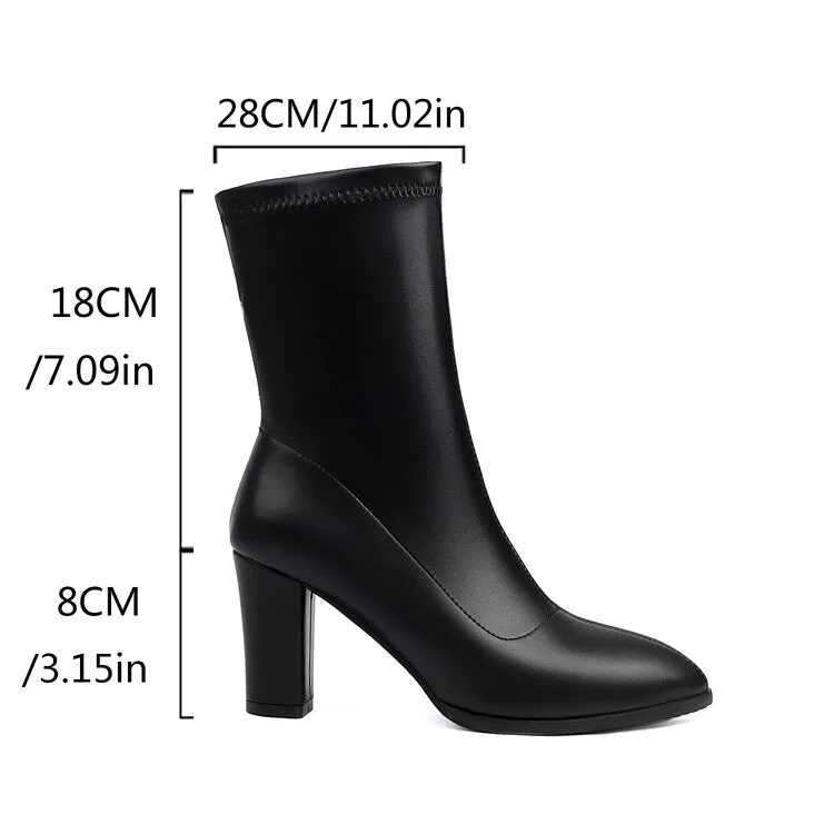 Women's Pointed Toe High Heel Ankle Boots