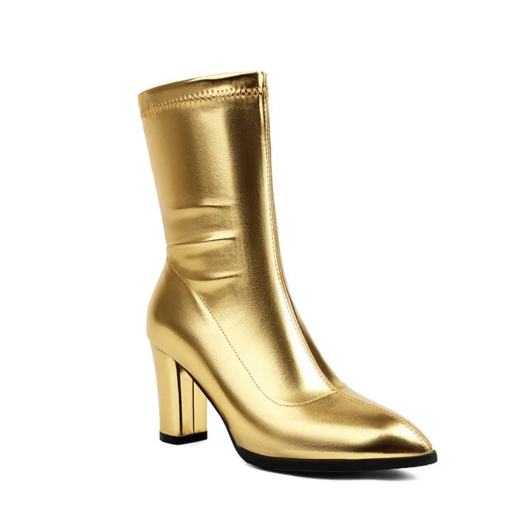 Women's Pointed Toe High Heel Ankle Boots