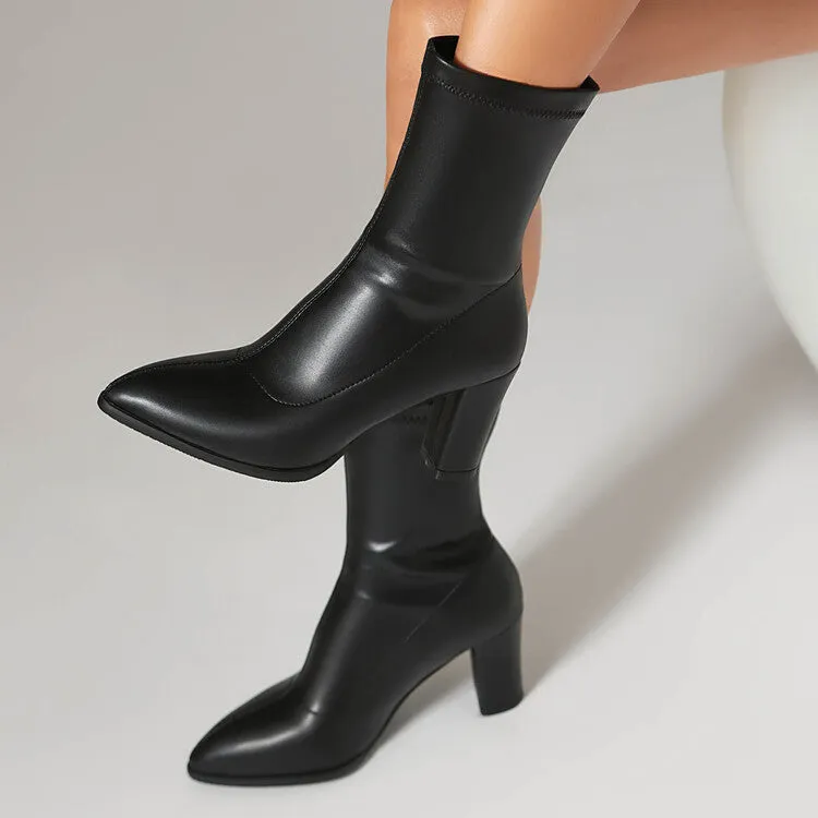 Women's Pointed Toe High Heel Ankle Boots