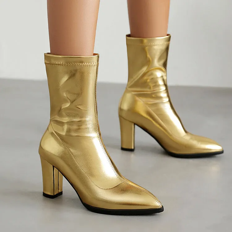 Women's Pointed Toe High Heel Ankle Boots