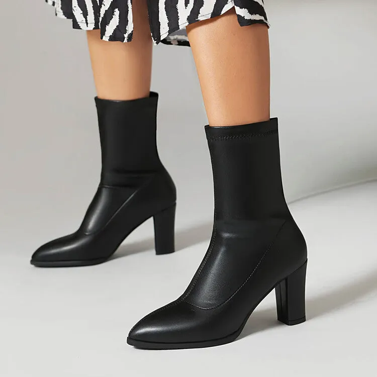 Women's Pointed Toe High Heel Ankle Boots