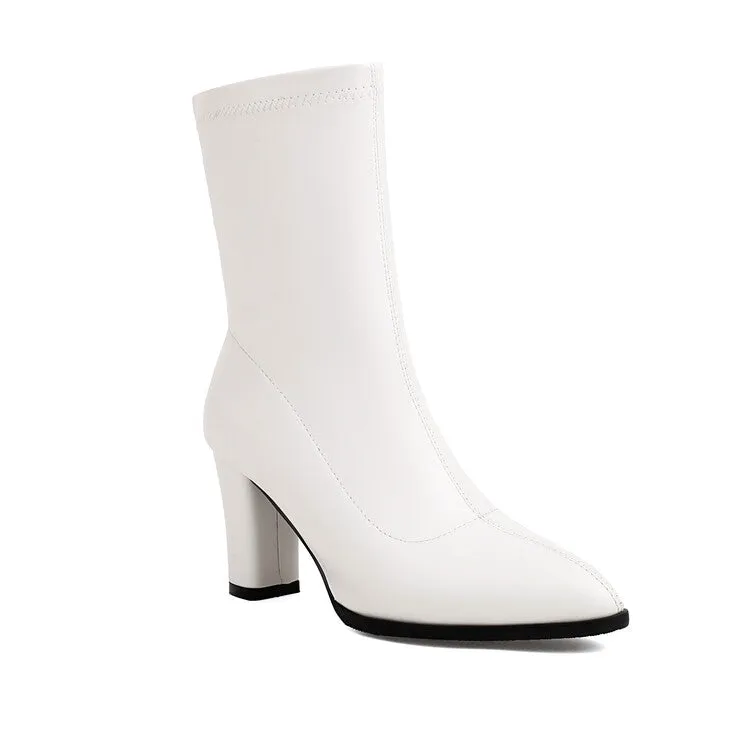 Women's Pointed Toe High Heel Ankle Boots
