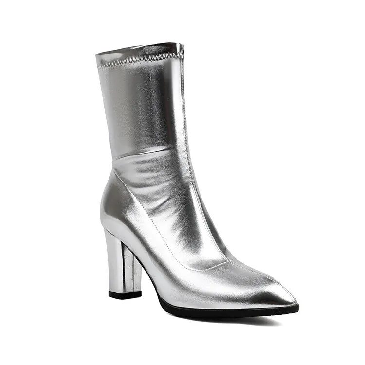 Women's Pointed Toe High Heel Ankle Boots