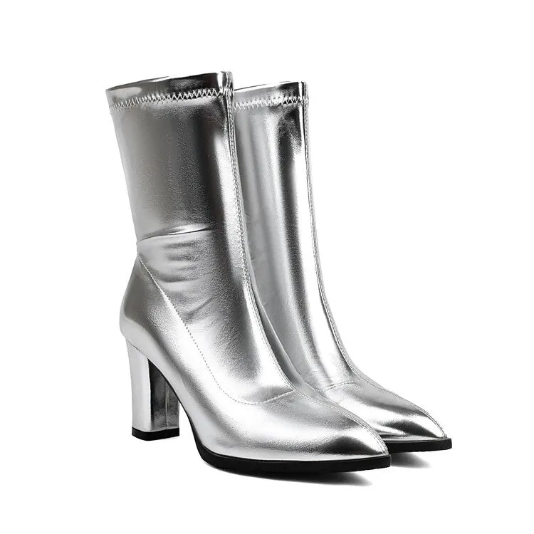 Women's Pointed Toe High Heel Ankle Boots