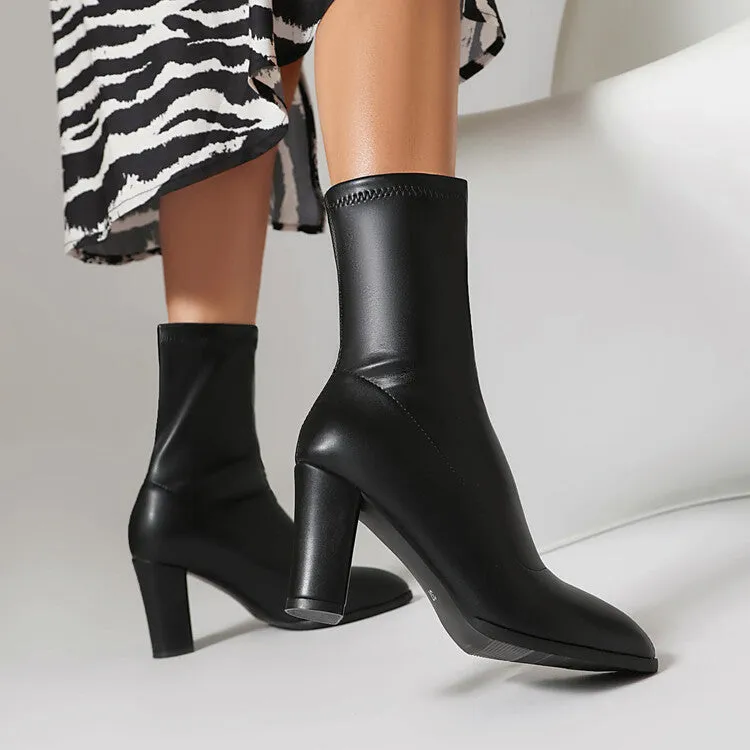 Women's Pointed Toe High Heel Ankle Boots