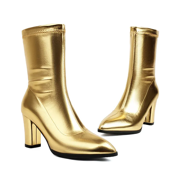 Women's Pointed Toe High Heel Ankle Boots