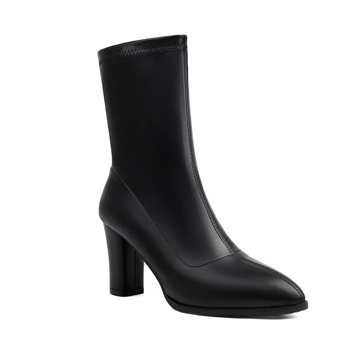 Women's Pointed Toe High Heel Ankle Boots