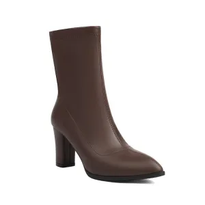 Women's Pointed Toe High Heel Ankle Boots