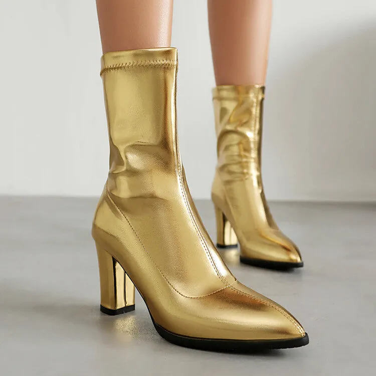 Women's Pointed Toe High Heel Ankle Boots