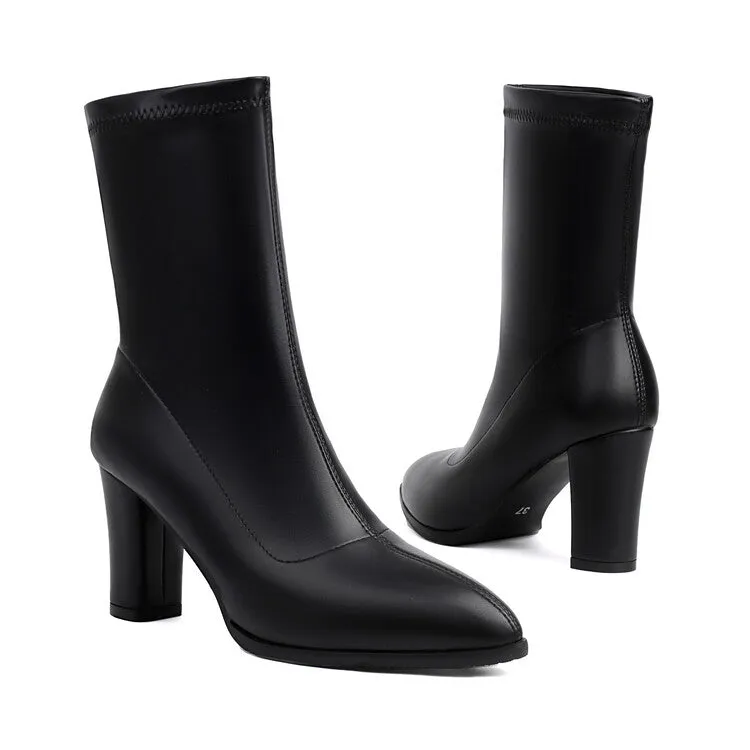 Women's Pointed Toe High Heel Ankle Boots