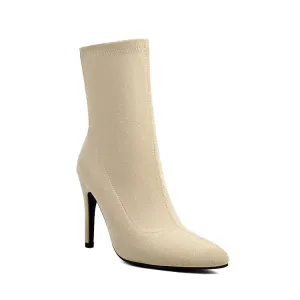Women's Pointed Toe Thin Heel Short Boots