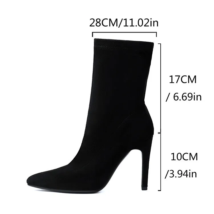 Women's Pointed Toe Thin Heel Short Boots