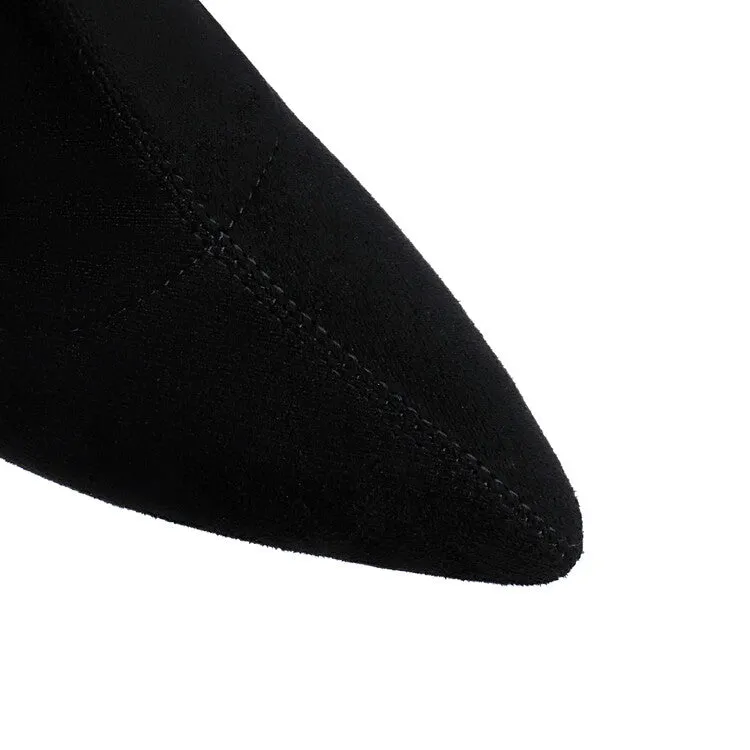 Women's Pointed Toe Thin Heel Short Boots