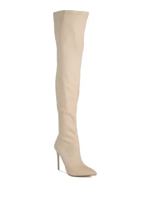 Women's Stretch Faux Suede Stiletto Long Boots