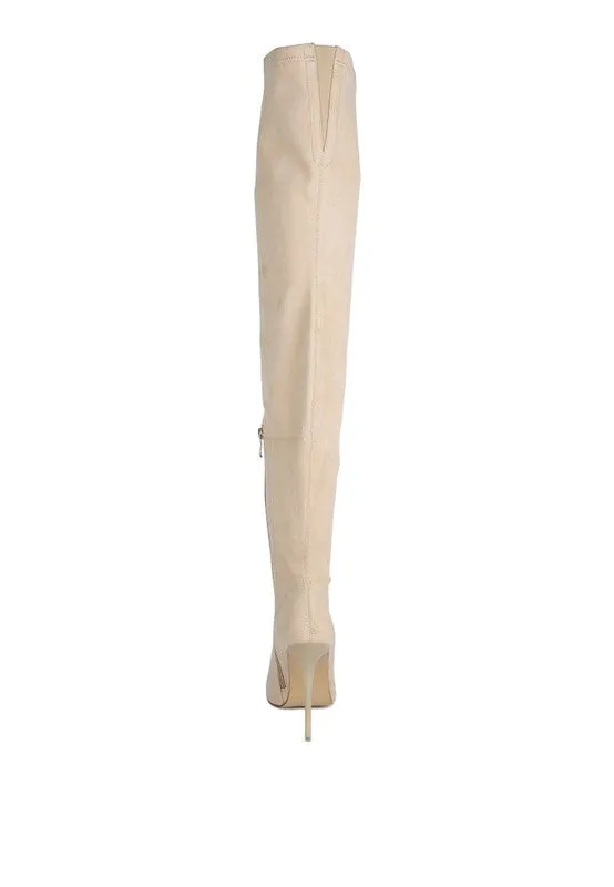 Women's Stretch Faux Suede Stiletto Long Boots