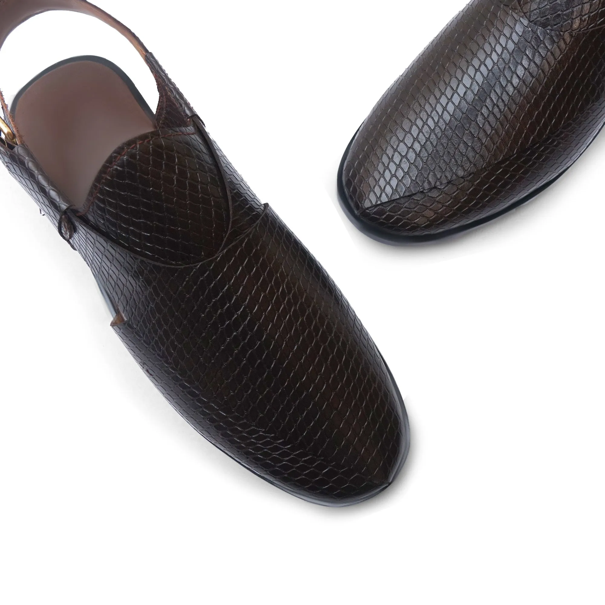 WS Pure leather Handmade Embossed Peshawari S-00867