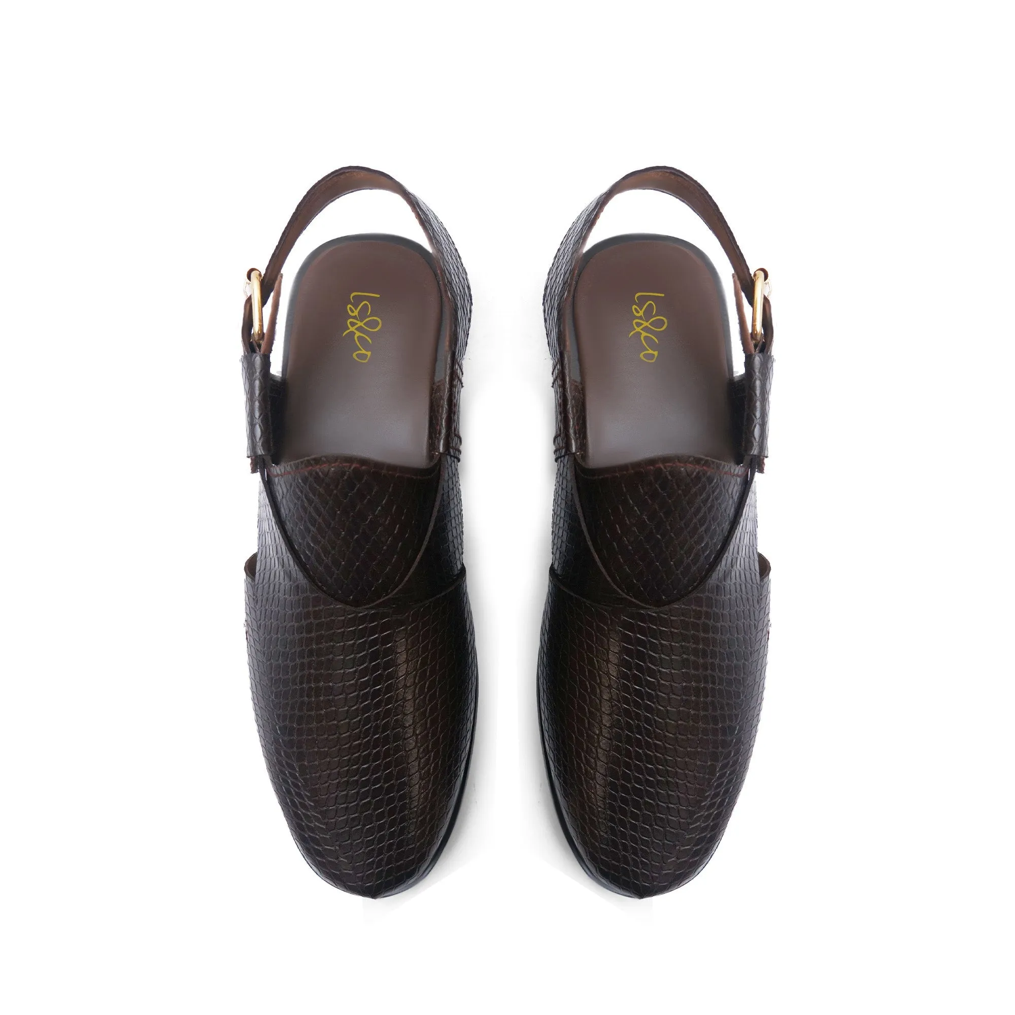 WS Pure leather Handmade Embossed Peshawari S-00867