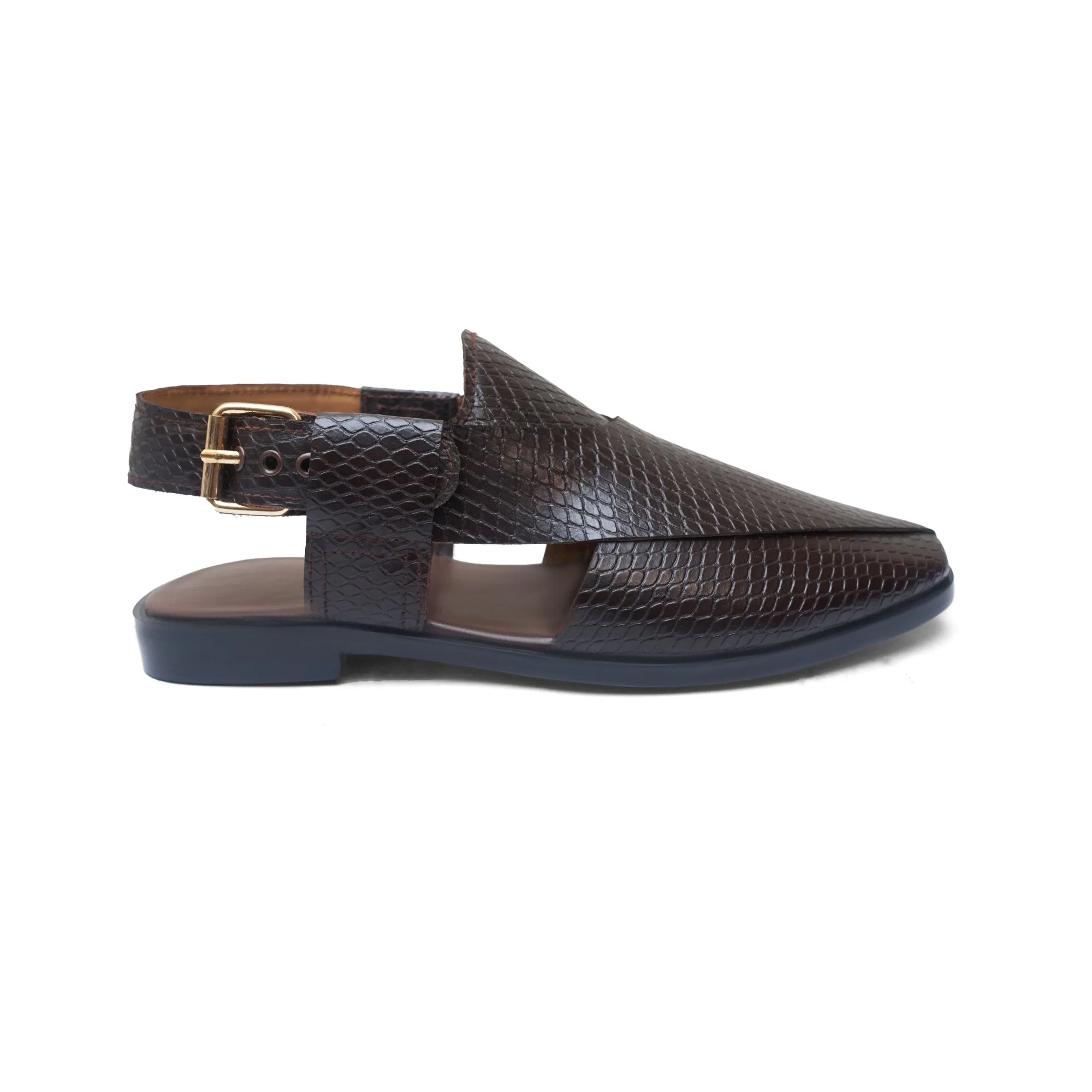 WS Pure leather Handmade Embossed Peshawari S-00867